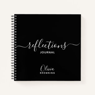 Journal des réflexions personnalisées en noir et b