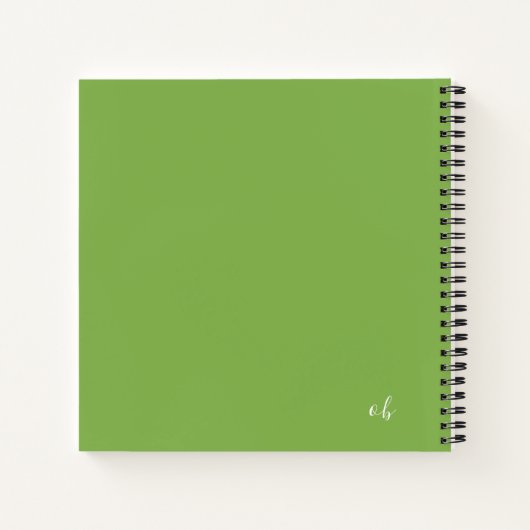 Journal des réflexions personnalisées en vert bota (Dos)