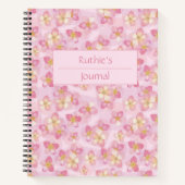 Journal des roses et des coeurs roses douces (Devant)