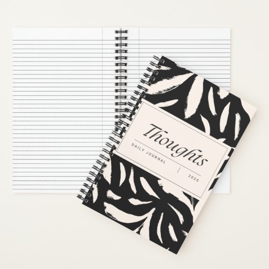 Journal des spirales noir et beige (À l'intérieur)