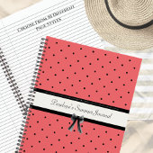 Journal d'été à pois corail vibrant de coucher de