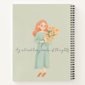 Journal d'illustration florale esthétique vert sau (Dos)