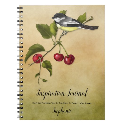 Journal d'inspiration du poulet et des cerises (Devant)