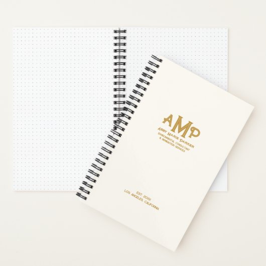 Journal élégant à pages pointillées avec monogramm (À l'intérieur)