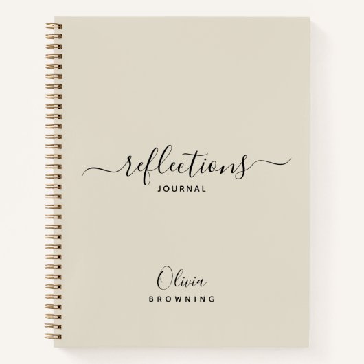 Journal élégant beige Reflections Notebook (Devant)