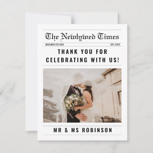 Journal Elegant Photo Collage Mariage Merci (Devant)