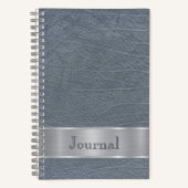 Journal en cuir gris bleu (Recto)