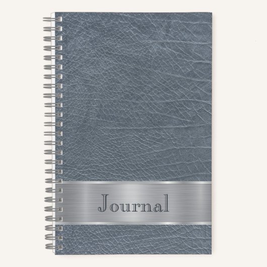 Journal en cuir gris bleu (Recto)