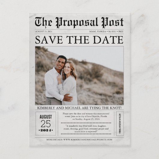 Journal Enregistrer la date Photo Carte postale (Devant)