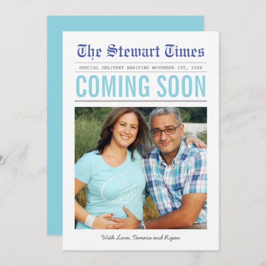 Journal | Faire-part de grossesse (Devant / Derrière)