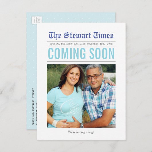 Journal | Faire-part de grossesse (Devant / Derrière)