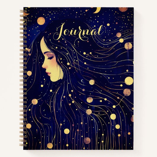 Journal Femme Céleste Déesse Lune Étoiles (Devant)