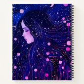 Journal Femme Céleste Déesse Lune Étoiles (Dos)