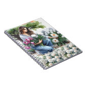 Journal Femme dans un jardin fleuri (Côté Droit)