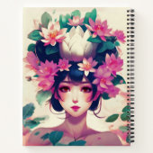 Journal Fille Anime Couronnée de Fleurs de Lotus (Dos)