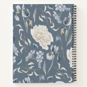 Journal floral à crème bleue personnalisée (Dos)