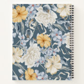Journal floral à crème jaune bleu personnalisé (Dos)