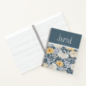 Journal floral à crème jaune bleu personnalisé (Intérieur)