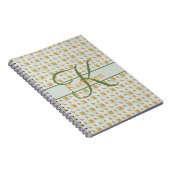 Journal floral à monogramme jaune vert avec nom in (Côté Droit)