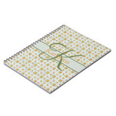 Journal floral à monogramme jaune vert avec nom in (Côté gauche)