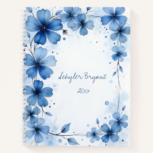 Journal floral à reliure spirale Fleurs sauvages B (Devant)