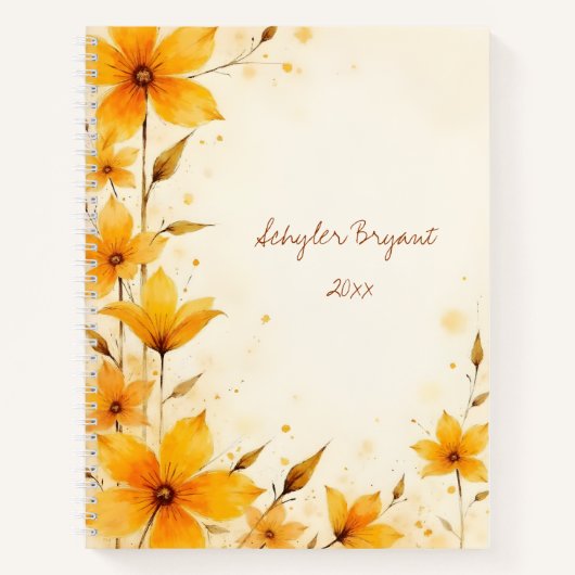 Journal floral à reliure spirale Fleurs sauvages J (Devant)