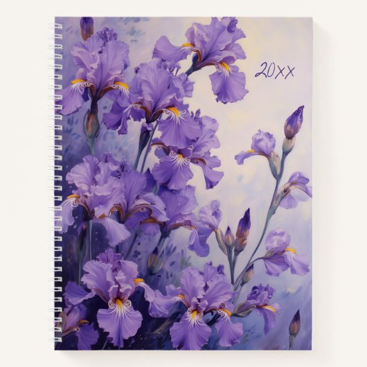 Journal floral à reliure spirale Iris Botanique Ét (Devant)