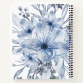 Journal floral bleu classique personnalisé (Dos)