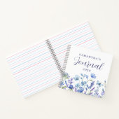 Journal floral Fleur sauvage bleu personnalisé (Intérieur)