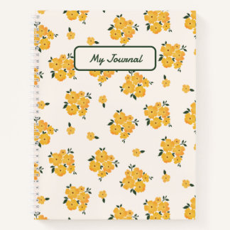 Journal floral jaune personnalisé
