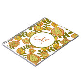 Journal Floral Orange Olive Or Moderne Monogramme (Côté gauche)