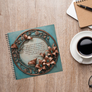 Journal floral rond en cuivre pour passer du temps