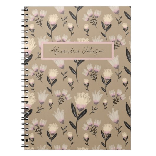 Journal Floral Rose | Botanique Moderne (Devant)