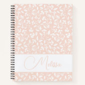 Journal floral rose doux personnalisé (Devant)