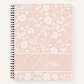 Journal floral rose doux personnalisé (Devant)