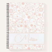 Journal floral rose doux personnalisé (Devant)