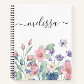 Journal floral rose doux personnalisé (Devant)