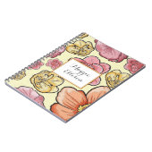Journal floral rose-jaune-rose personnalisé (Côté gauche)