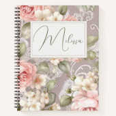 Journal floral Rose romantique personnalisé (Devant)