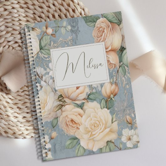 Journal floral Rose romantique personnalisé