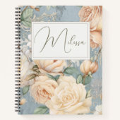 Journal floral Rose romantique personnalisé (Devant)