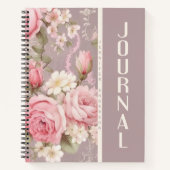 Journal floral rose rose pâle personnalisé (Devant)