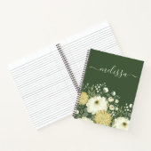 Journal floral vert crème personnalisée (Intérieur)