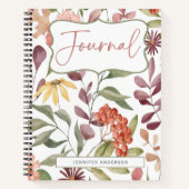 Journal floral vert rose personnalisé (Devant)