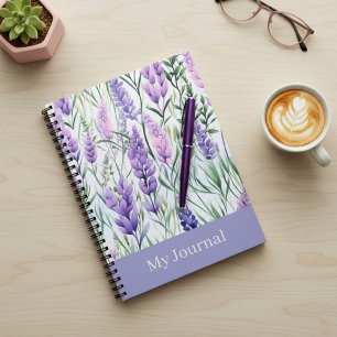 Journal floral violet texte personnalisé