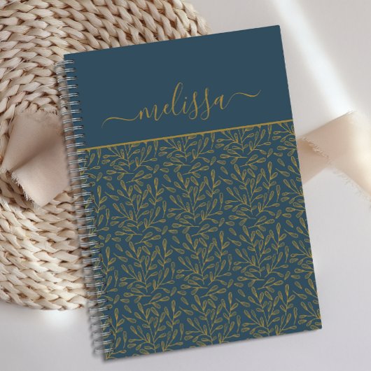 Journal géométrique bleu bleu marine