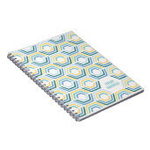 Journal Géométrique Hexagones Divisés - Turquoise (Côté Droit)