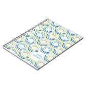 Journal Géométrique Hexagones Divisés - Turquoise (Côté gauche)