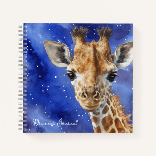 Journal Giraffe de nom personnalisé (Devant)