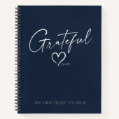 Journal Grateful Coeur Custom Encre Script (Devant)